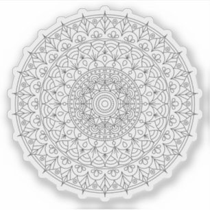 Mandala Retro handritad svart & vit blomma Klistermärken