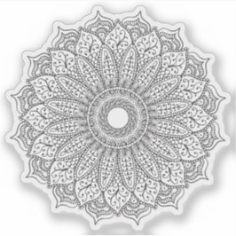 Mandala Retro handritad svart & vit solros Klistermärken