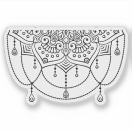 Mandala Retro handritad svart & vit tatuering Klistermärken