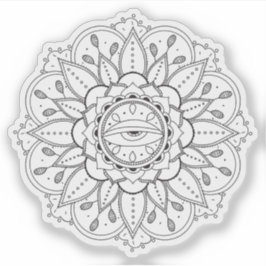 Mandala Retro handritad tatuering henna blomma öga Klistermärken
