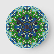 Mandala Retro Mosaic Grönt Blue Mönster