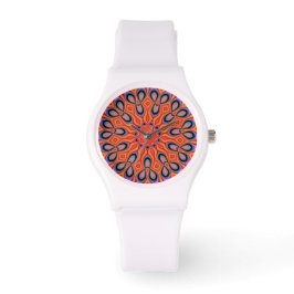 Mandala Retro Orange Hipster Armbandsur