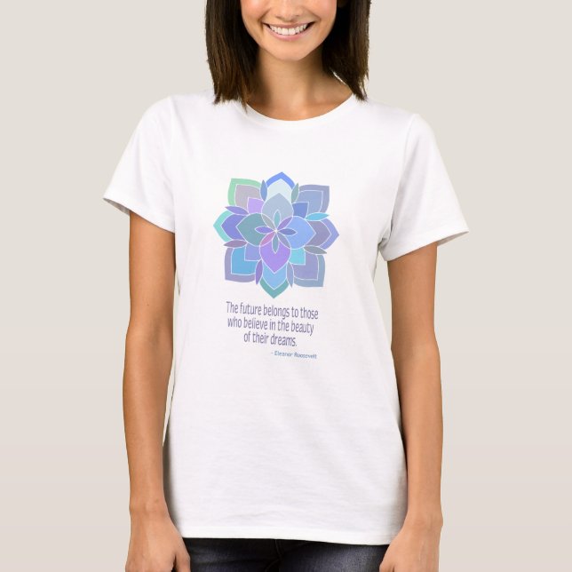Mandala Roosevelt Beauty Quote T Shirt (Framsida)