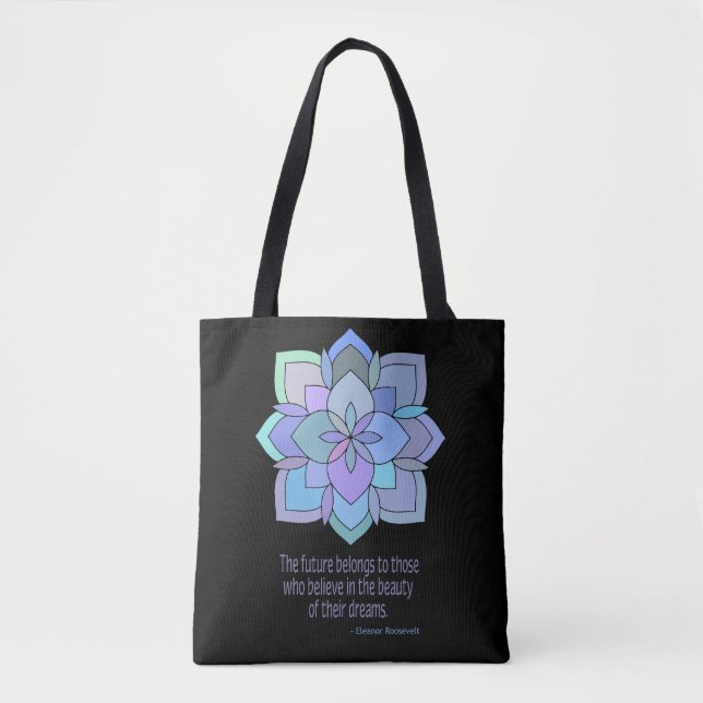 Mandala Roosevelt Beauty Quote Tote Bag Tygkasse (Framsida)