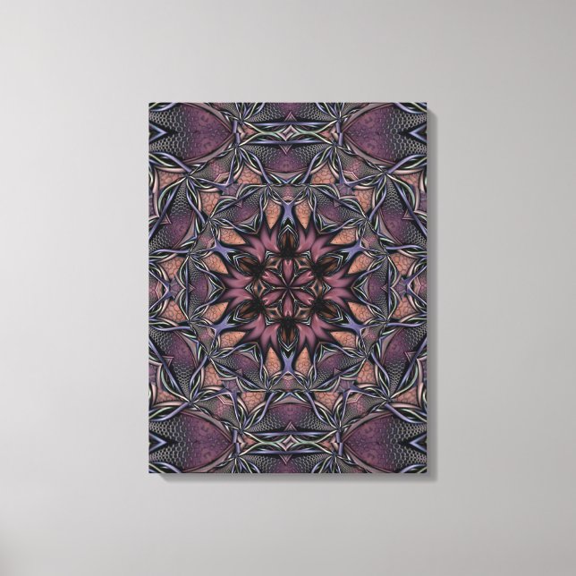 Mandala Rosette Blommigt Twine Retro Boho Canvastryck (Framsida)