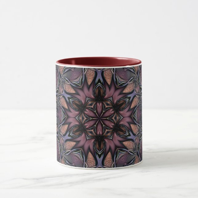 Mandala Rosette Blommigt Twine Retro Boho Mugg (Center)