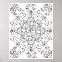 Mandala Rosor för Vuxen Färgning