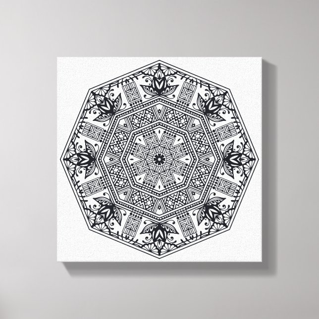 Mandala Round Ornament 6 Canvastryck (Framsida)