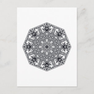 Mandala Round Ornament Vykort