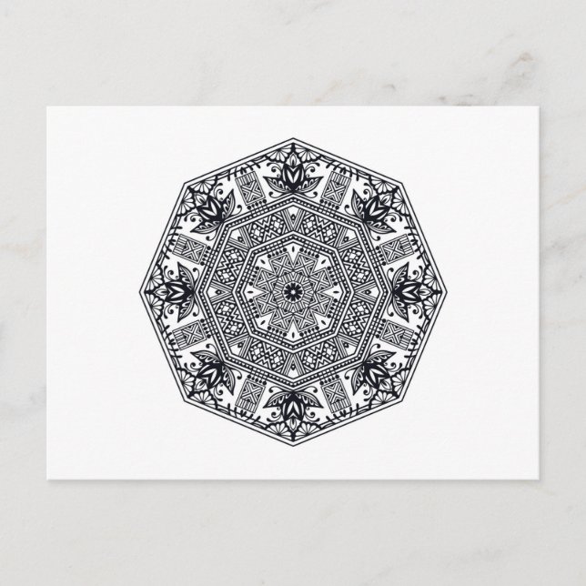 Mandala Round Ornament Vykort (Framsida)