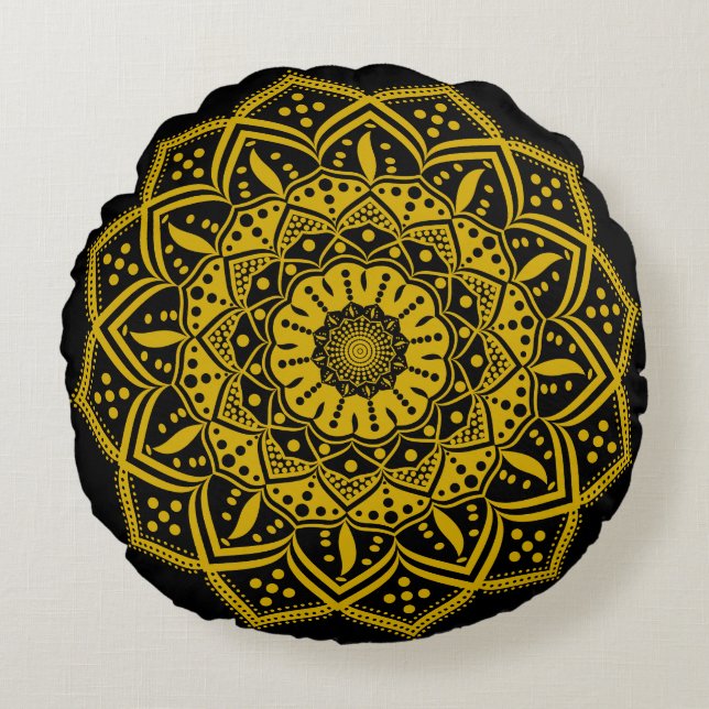 Mandala Round Pillow Rund Kudde (Framsidan)
