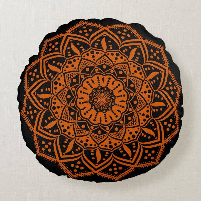 Mandala Round Pillow Rund Kudde (Framsidan)