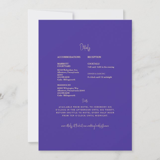 Mandala Royal Blue Bröllopsdetaljer Inbjudningar (Framsida)