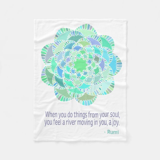 Mandala Rumi Joy Quote Fleecefilt (Framsidan)