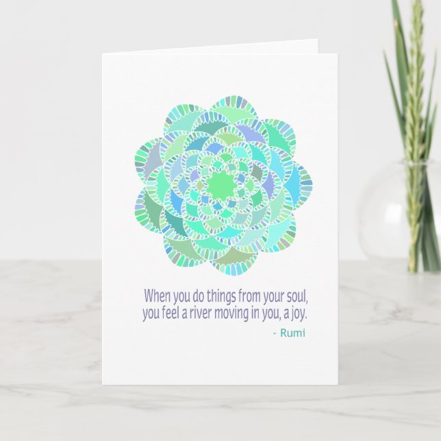 Mandala Rumi Joy Quote Kort (Framsida)