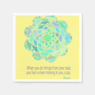 Mandala Rumi Joy Quote Pappersservett