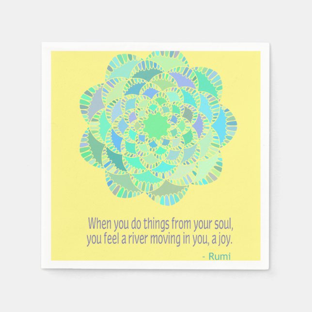 Mandala Rumi Joy Quote Pappersservett (Framsidan)