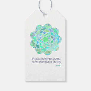 Mandala Rumi Joy Quote Presentetikett