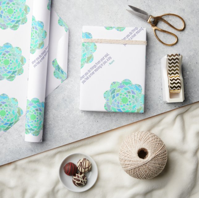 Mandala Rumi Joy Quote Presentpapper (Hantverk)