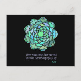 Mandala Rumi Joy Quote Vykort