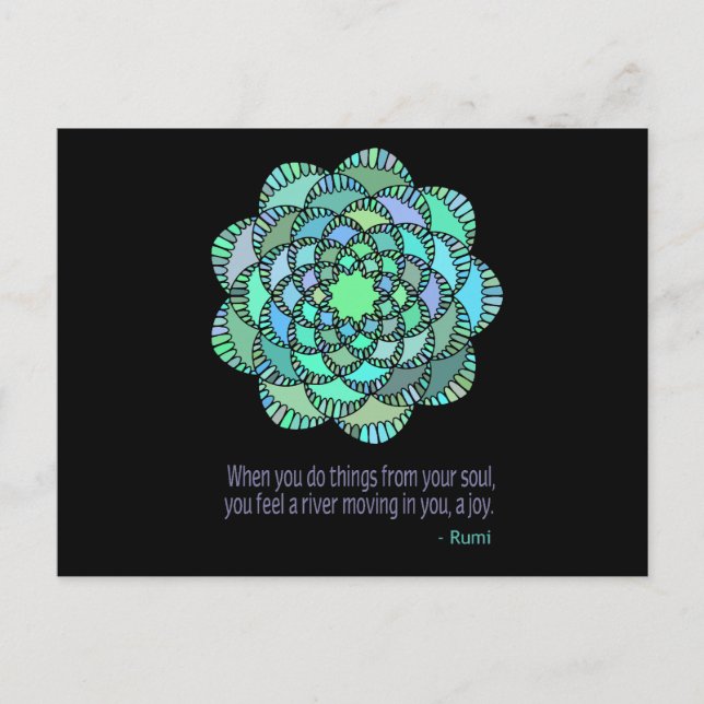 Mandala Rumi Joy Quote Vykort (Framsida)