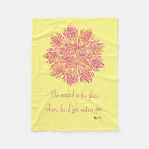 Mandala Rumi Wound-citat Fleecefilt