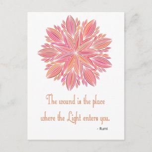 Mandala Rumi Wound-citat Vykort