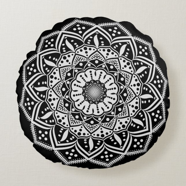 Mandala rund kudde (Framsidan)