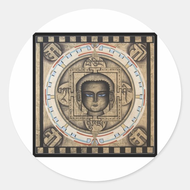 Mandala Runt Klistermärke (Framsida)