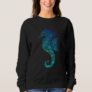 Mandala Seahorse Blue T Shirt