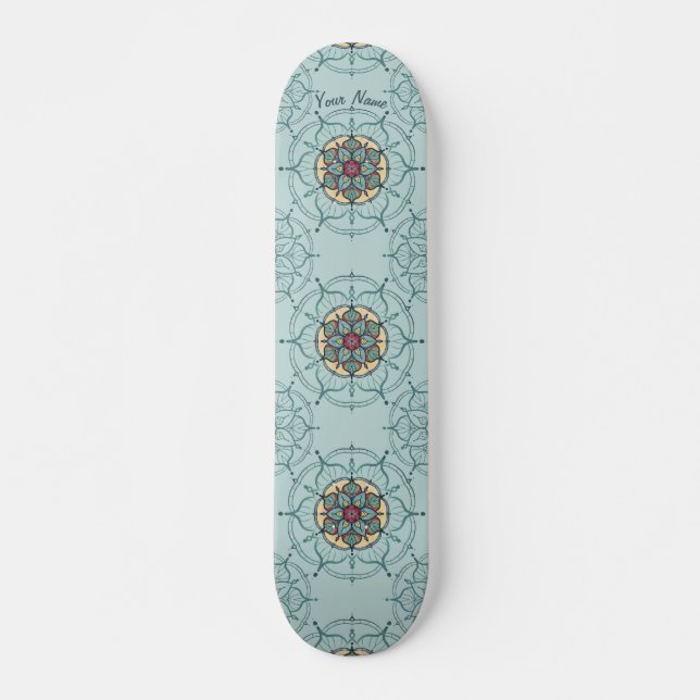 Mandala Skateboard med ditt namn (Framsida)