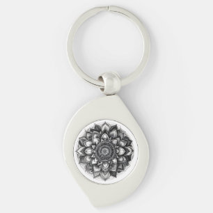 mandala skjorta swirl silverfärgad nyckelring