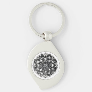 mandala skjorta swirl silverfärgad nyckelring