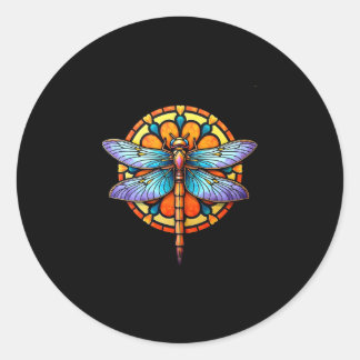 Mandala Slända Lysande Sakral Geometri Andlig Runt Klistermärke