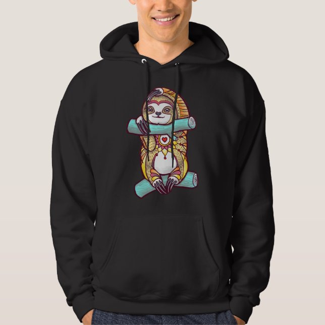 Mandala Sloth 86 Hoodie (Framsida)