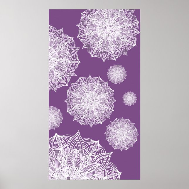 Mandala Snöflingor Poster (Framsidan)
