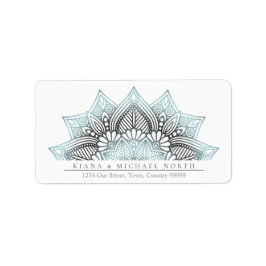 Mandala Snöre Bröllop Lt. Blue ID968 Adressetikett