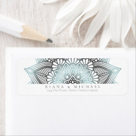 Mandala Snöre Bröllop Lt. Blue ID968 Returadress Etikett