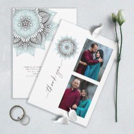 Mandala Snöre Bröllop Photo Tack Blue ID968
