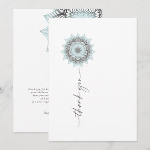 Mandala Snöre Bröllop Tack Lt. Blue ID968 Kort