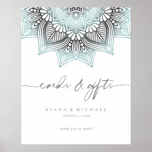 Mandala Snöre Bröllopskort & Gifts Ltd Blue ID968 Poster