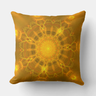 Mandala Snöre Linjer Warm Glow Gult - bakgrund Kudde