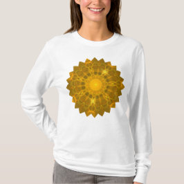 Mandala Snöre Linjer Warm Glow Gult - bakgrund T Shirt