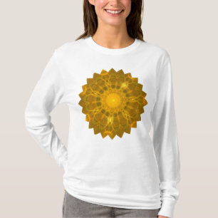 Mandala Snöre Linjer Warm Glow Gult - bakgrund T Shirt