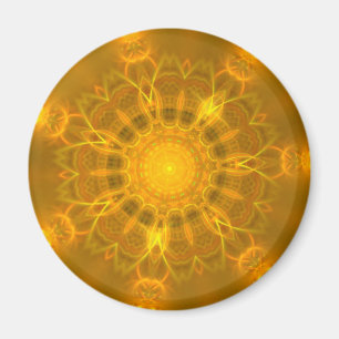Mandala Snöre Linjer Warm Glow Gult - bakgrunden Magnet