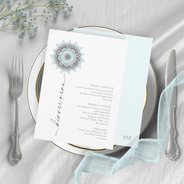 Mandala Snöre Rev Bröllop Lt. Blue ID968 Meny (Skapare uppladdad)