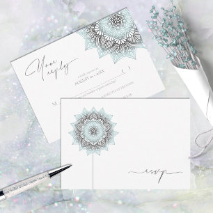 Mandala Snöre Rev Bröllop Lt. Blue ID968 OSA Kort