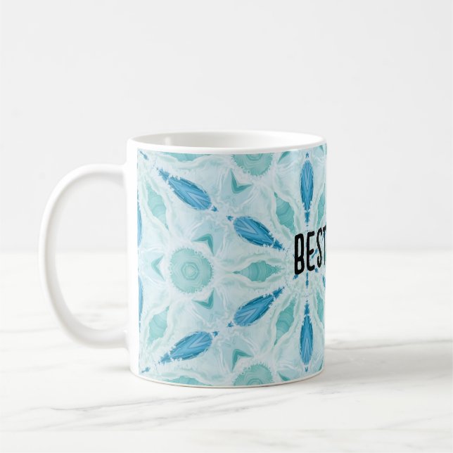 Mandala, snowflake, handdragen stil kaffemugg (Vänster)