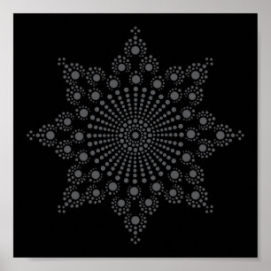 Mandala Snowflake Mönster-mall Poster
