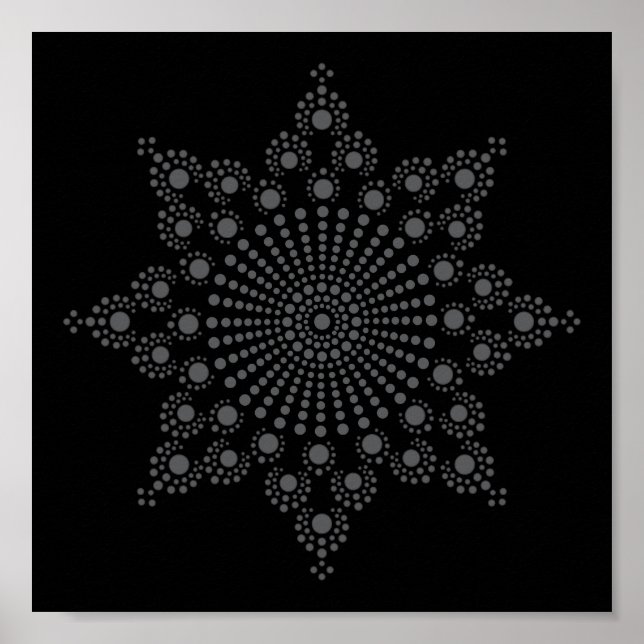 Mandala Snowflake Mönster-mall Poster (Framsidan)